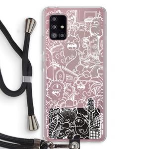 CaseCompany Vexx City #2: Samsung Galaxy A51 5G Transparant Hoesje met koord