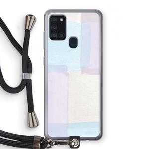 CaseCompany Square pastel: Samsung Galaxy A21s Transparant Hoesje met koord