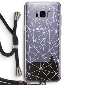 CaseCompany Geometrische lijnen wit: Samsung Galaxy S8 Plus Transparant Hoesje met koord
