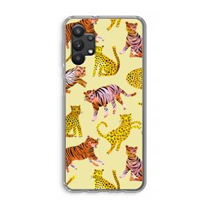 CaseCompany Cute Tigers and Leopards: Samsung Galaxy A32 5G Transparant Hoesje