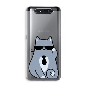 CaseCompany Cool cat: Samsung Galaxy A80 Transparant Hoesje