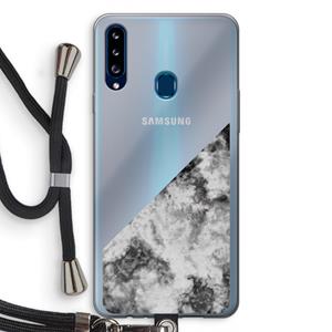 CaseCompany Onweer: Samsung Galaxy A20s Transparant Hoesje met koord