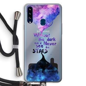 CaseCompany Stars quote: Samsung Galaxy A20s Transparant Hoesje met koord