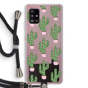 CaseCompany Cactus Lover: Samsung Galaxy A51 5G Transparant Hoesje met koord