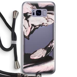 CaseCompany Roze stroom: Samsung Galaxy S8 Plus Transparant Hoesje met koord