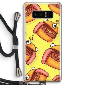 CaseCompany Hamburger: Samsung Galaxy Note 8 Transparant Hoesje met koord