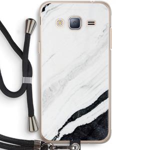 CaseCompany Elegante marmer: Samsung Galaxy J3 (2016) Transparant Hoesje met koord