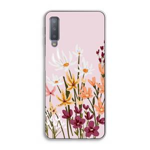 CaseCompany Painted wildflowers: Samsung Galaxy A7 (2018) Transparant Hoesje