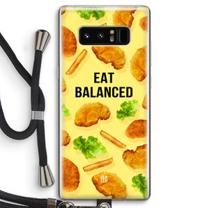 CaseCompany Eat Balanced: Samsung Galaxy Note 8 Transparant Hoesje met koord
