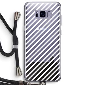CaseCompany Strepen zwart-wit: Samsung Galaxy S8 Plus Transparant Hoesje met koord