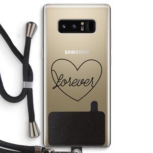 CaseCompany Forever heart black: Samsung Galaxy Note 8 Transparant Hoesje met koord