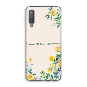 CaseCompany Gele bloemen: Samsung Galaxy A7 (2018) Transparant Hoesje