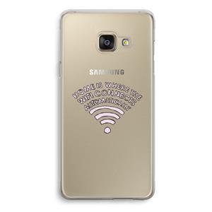 CaseCompany Home Is Where The Wifi Is: Samsung Galaxy A3 (2016) Transparant Hoesje