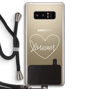 CaseCompany Forever heart pastel: Samsung Galaxy Note 8 Transparant Hoesje met koord