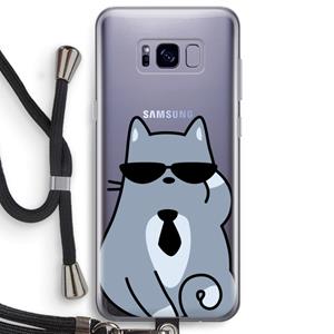 CaseCompany Cool cat: Samsung Galaxy S8 Plus Transparant Hoesje met koord