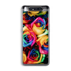 CaseCompany Neon bloemen: Samsung Galaxy A80 Transparant Hoesje