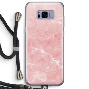 CaseCompany Roze marmer: Samsung Galaxy S8 Plus Transparant Hoesje met koord