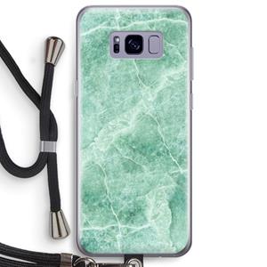 CaseCompany Groen marmer: Samsung Galaxy S8 Plus Transparant Hoesje met koord
