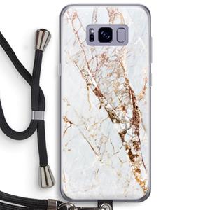 CaseCompany Goud marmer: Samsung Galaxy S8 Plus Transparant Hoesje met koord