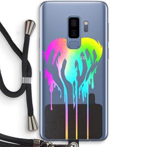 CaseCompany Hold My Heart: Samsung Galaxy S9 Plus Transparant Hoesje met koord