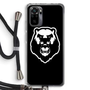 CaseCompany Angry Bear (black): Xiaomi Redmi Note 10 Pro Transparant Hoesje met koord