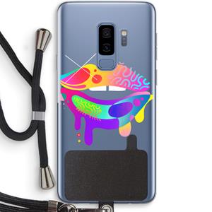 CaseCompany Lip Palette: Samsung Galaxy S9 Plus Transparant Hoesje met koord