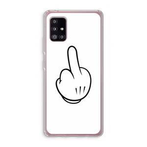 CaseCompany Middle finger white: Samsung Galaxy A51 5G Transparant Hoesje