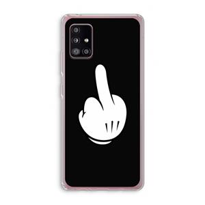 CaseCompany Middle finger black: Samsung Galaxy A51 5G Transparant Hoesje