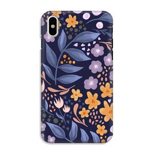 CaseCompany Flowers with blue leaves: iPhone XS Tough Case