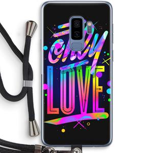 CaseCompany Only Love: Samsung Galaxy S9 Plus Transparant Hoesje met koord