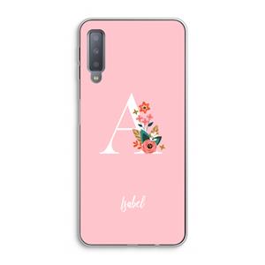 CaseCompany Pink Bouquet: Samsung Galaxy A7 (2018) Transparant Hoesje