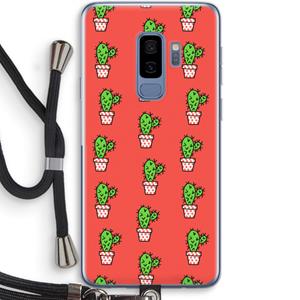 CaseCompany Mini cactus: Samsung Galaxy S9 Plus Transparant Hoesje met koord