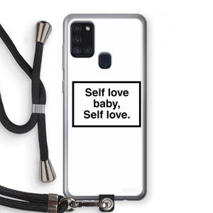 CaseCompany Self love: Samsung Galaxy A21s Transparant Hoesje met koord