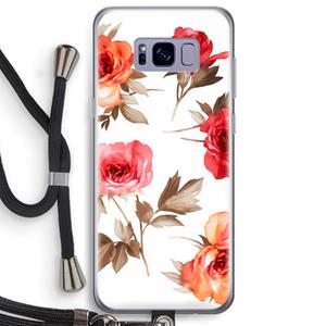 CaseCompany Roosjes: Samsung Galaxy S8 Plus Transparant Hoesje met koord