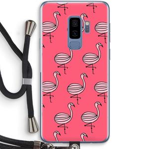 CaseCompany Flamingo: Samsung Galaxy S9 Plus Transparant Hoesje met koord