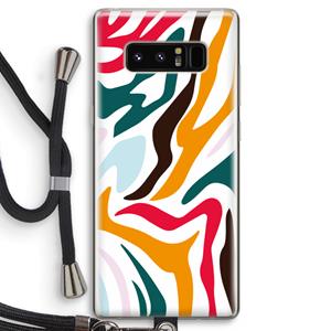 CaseCompany Colored Zebra: Samsung Galaxy Note 8 Transparant Hoesje met koord