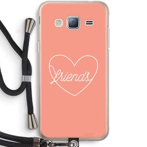 CaseCompany Friends heart: Samsung Galaxy J3 (2016) Transparant Hoesje met koord