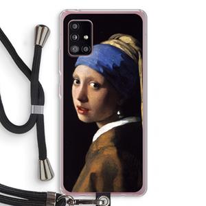 CaseCompany The Pearl Earring: Samsung Galaxy A51 5G Transparant Hoesje met koord