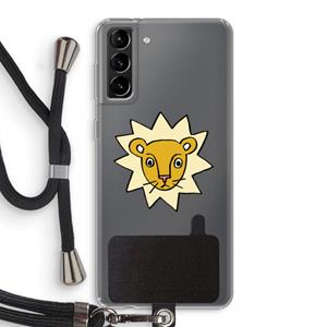 CaseCompany Kleine leeuw: Samsung Galaxy S21 Plus Transparant Hoesje met koord