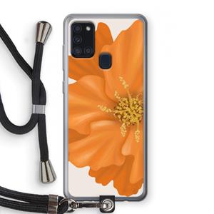 CaseCompany Orange Ellila flower: Samsung Galaxy A21s Transparant Hoesje met koord