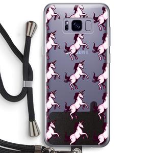CaseCompany Musketon Unicorn: Samsung Galaxy S8 Plus Transparant Hoesje met koord