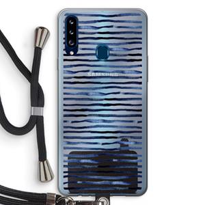 CaseCompany Verrassende lijnen: Samsung Galaxy A20s Transparant Hoesje met koord