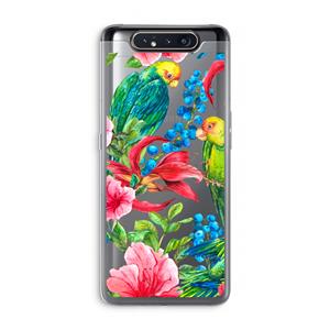 CaseCompany Papegaaien: Samsung Galaxy A80 Transparant Hoesje