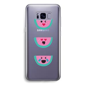 CaseCompany Smiley watermeloen: Samsung Galaxy S8 Transparant Hoesje