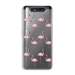 CaseCompany Anything Flamingoes: Samsung Galaxy A80 Transparant Hoesje