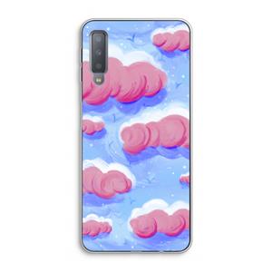 CaseCompany Roze wolken met vogels: Samsung Galaxy A7 (2018) Transparant Hoesje