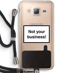 CaseCompany Not your business: Samsung Galaxy J3 (2016) Transparant Hoesje met koord