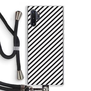 CaseCompany Strepen zwart-wit: Samsung Galaxy Note 10 Plus Transparant Hoesje met koord