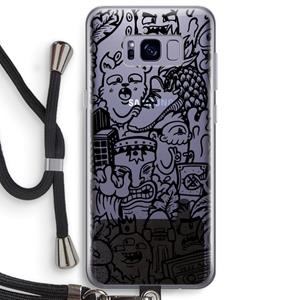 CaseCompany Vexx Black Mixtape: Samsung Galaxy S8 Plus Transparant Hoesje met koord