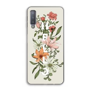 CaseCompany Hello bloemen: Samsung Galaxy A7 (2018) Transparant Hoesje